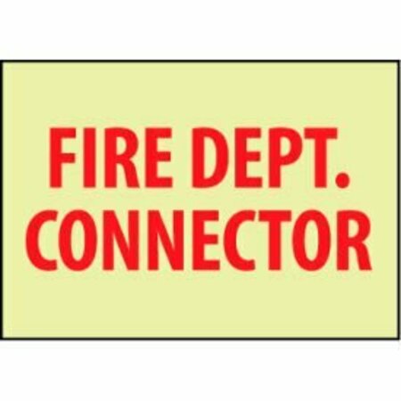 NATIONAL MARKER CO Glow Sign Rigid Plastic - Fire Dept. Connector GL155R